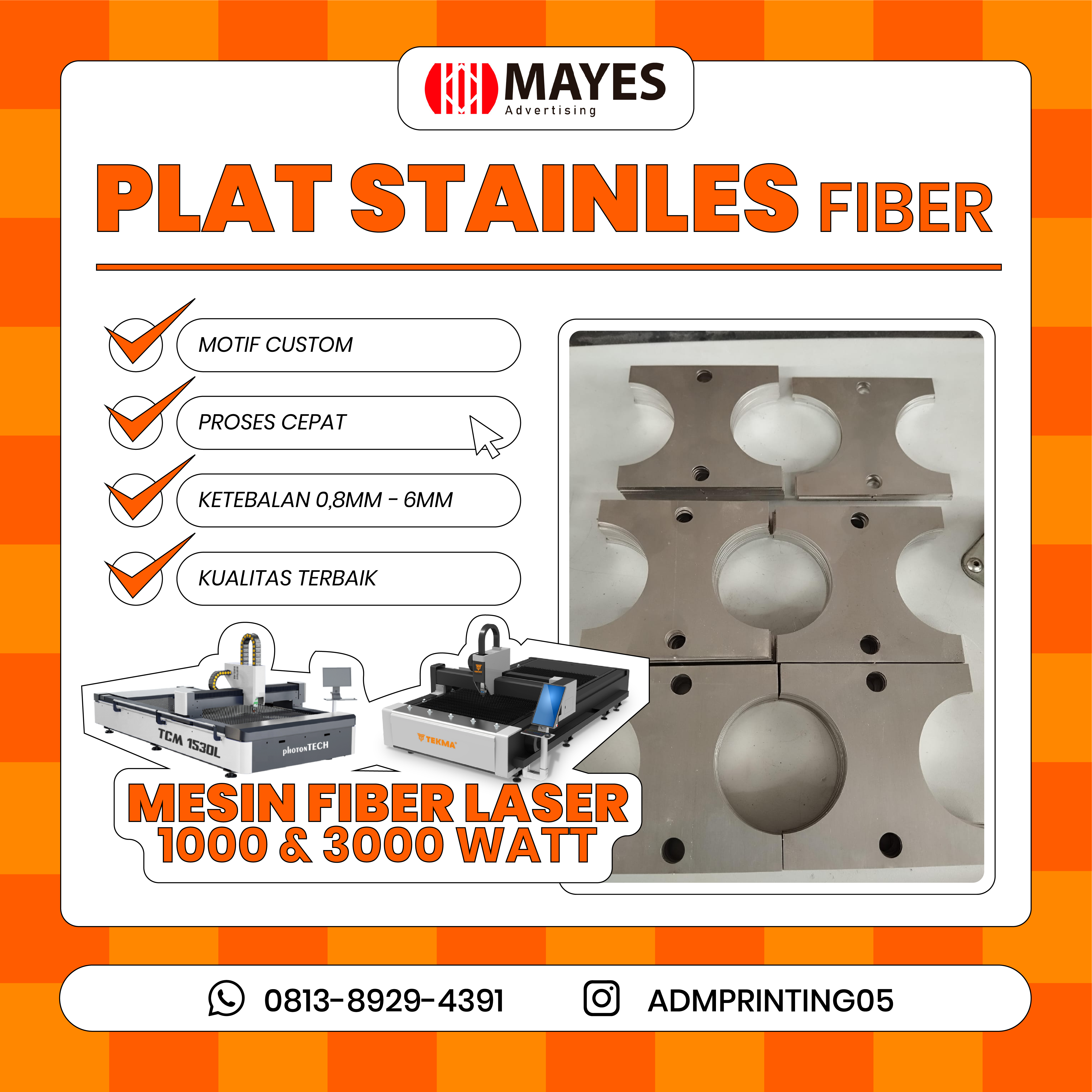 Plat Stainles Fiber